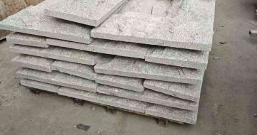 银川芝麻白蘑菇石，自然面