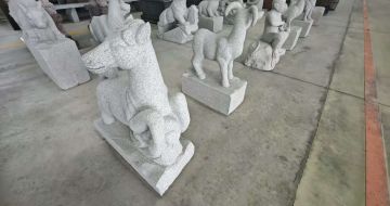 银川芝麻白雕刻 十二生肖 异形雕刻