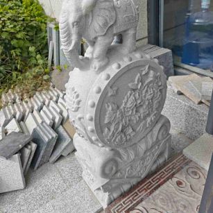 银川芝麻白抱鼓石 庭院抱鼓石