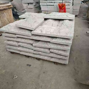 银川芝麻白蘑菇石，自然面