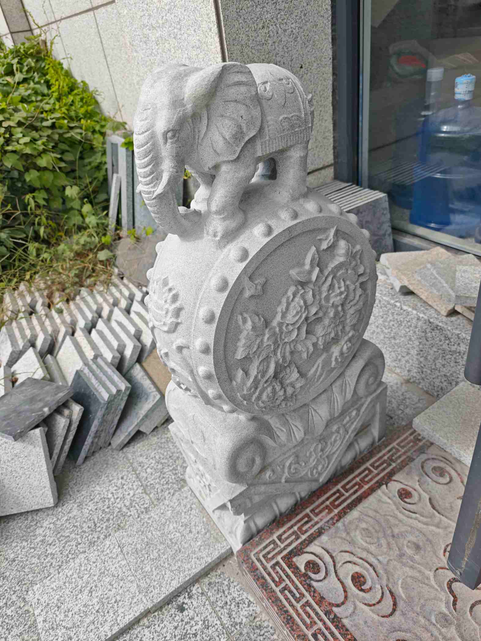 银川芝麻白抱鼓石 庭院抱鼓石