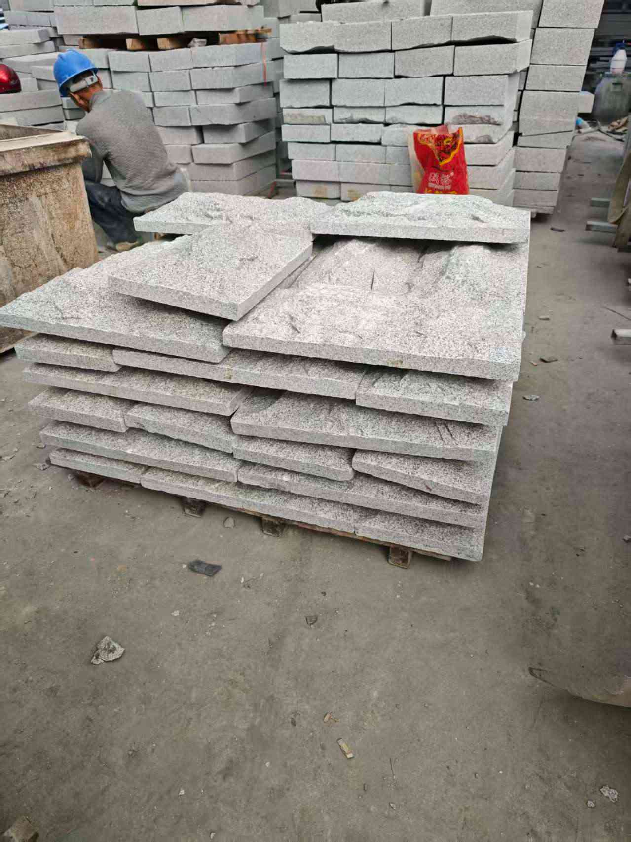 银川芝麻白蘑菇石，自然面