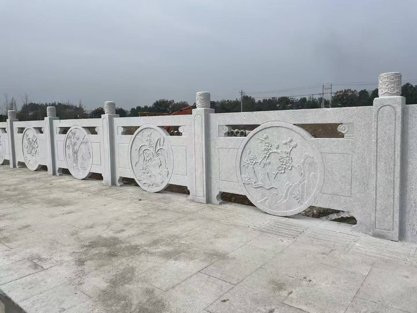 银川芝麻白河道栏杆 石材栏杆